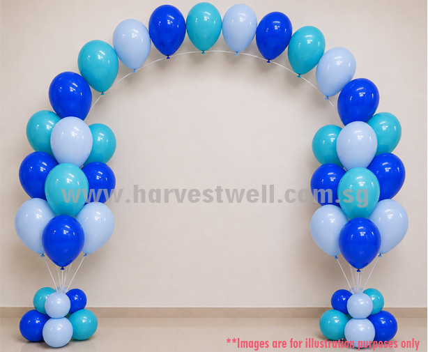 Helium Balloon Column with String Arch